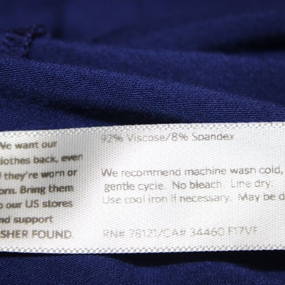 Eileen Fisher Top Sz M Navy Blue Hi Low Short Sleeve Basic Viscose Spandex Top - Picture 11 of 14